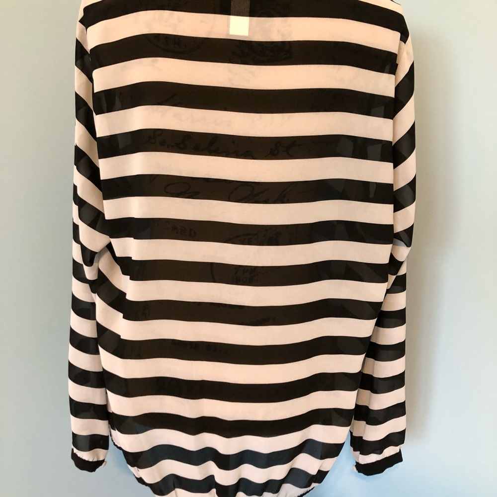Torrid Crossover Striped Women’s Sheer Shirt - Picture 2 of 3